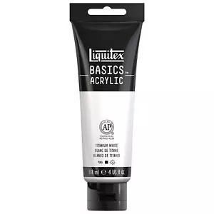 Liquitex BASICS Acrylic Paint 4-Oz Tube Titanium White - Picture 1 of 7