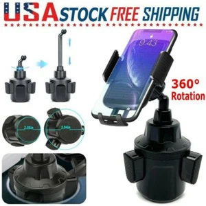 Car Cup Mount Holder 360 Degree Adjustable Stand Cradle for Cell Phone iPhone US - Picture 1 of 11
