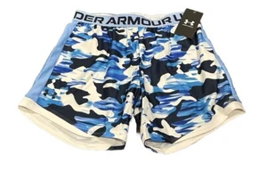 โ
$35 Under Armour Shorts Girls L Blue/Camo Athletic Gym Summer Loose Fit NWT ๐ฏ - Picture 1 of 6