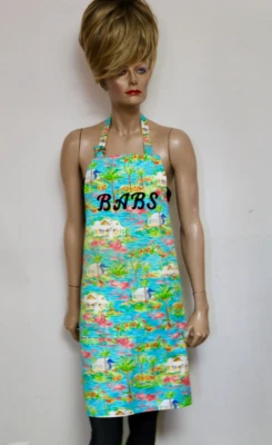 BABS Pink Flamingos vintage novelty apron - Image 1 of 4