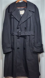 Vtg DSCP American Apparel Mens 44S All Weather Army Trench Coat Black Shade 385 - Picture 1 of 12