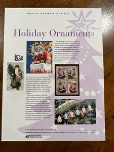 USPS Mint Commemorative Stamp Panel #727, 37₵ '04- Holiday Ornaments (#3883-6) - Picture 1 of 3
