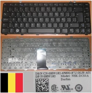Keyboard AZERTY Belgian Dell 15 1535 1536 1537 0HW182 NSK-DC01A Black - Picture 1 of 1