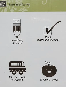 Stampin Up From Your Teacher rubber cling stamps school homework - Picture 1 of 5