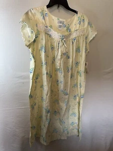 Liz Claiborne Village Cottage Core Yellow knit ballet nightgown Ribbon trimmed - Picture 1 of 4