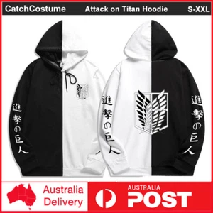 Anime Attack on Titan Hoodie Two Colors Casual Hooded Pullover Sweatshirt Unisex - Picture 1 of 4