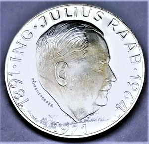 Österreich 50 Schilling SILBER Münze 1971: ING JULIUS RAAB st/unz mit Kapsel - Bild 1 von 3