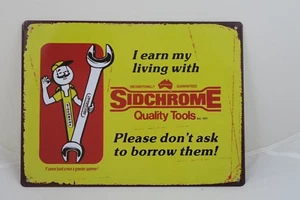 LARGE Tin Metal Embossed sign sidchrome quality tools 26X35CM Licensed - Bild 1 von 1