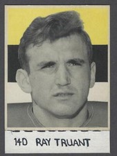 1956 Shredded Wheat CFL Football Card Hamilton Tiger-Cats #14D Ray Truant