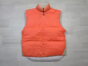 Vintage Puffer Vest (S) Montgomery Ward Reversible Down Orange & Tan Outdoors - Picture 1 of 11