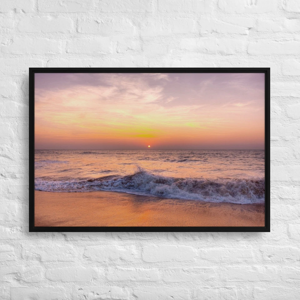 Sunset at a beach in Samoa 36x24-Framed Canvas Print - Image 1 of 1