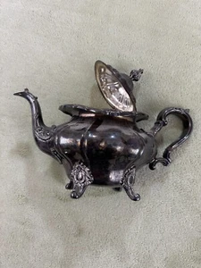 Vintage silverplate Gorham Strasbourg tea pot YC3131 hinged lid - Picture 1 of 7