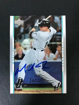 2007 Upper Deck MIKE JACOBS #705 Signed Auto MARLINS Royals In Person - Image 1 of 4