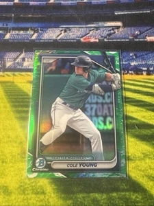 2024 Bowman - Chrome Prospects Lunar Glow Refractor #BCP-112 Cole Young (RC) - Picture 1 of 2