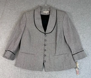 Amanda Smith 14W Blazer schwarz & weiß Boucle Sekretär Akademie Büro neu mit Etikett - Bild 1 von 13