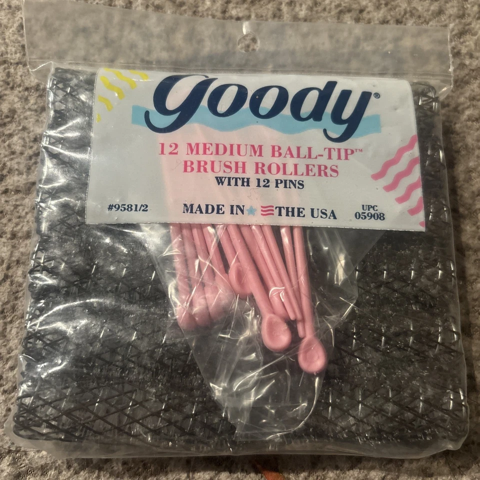 Rodillos de cepillo Goody Products vintage con 12 pines medianos EE. UU. 1989 Foto 1 de 3