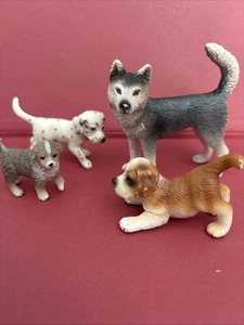 Schleich Hunde 4 Stück 2007 Husky - Bild 1 von 15