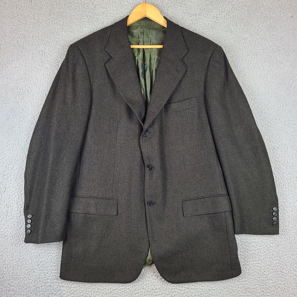 KITON 那不勒斯 100% 羊绒运动外套西装外套 意大利 美国 44 R 欧盟 54 千鸟格  — 第 1/4 张图片