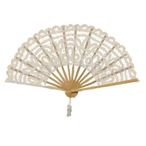 Vintage Lady Handmade Lace Hand Fan Bridal Wedding Party Decoration, Lvory N1H2 - Picture 1 of 3