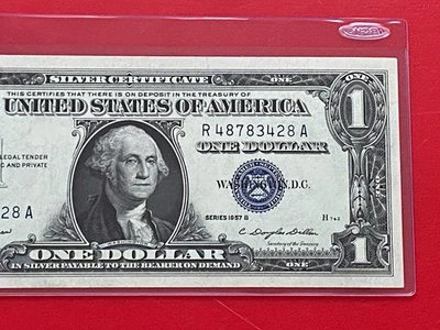 1957B  $1 Dollar Silver Certificate (Blue Seal) Block R-A , Uncirculated - Image 1 of 3