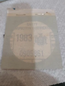 Vintage Original 1983 NY New York Inspection Sticker Old Antique Car - Picture 1 of 3