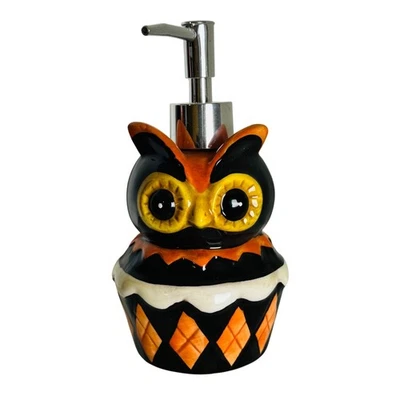 Dispensador de sabão Johanna Parker estilo vintage Halloween coruja cupcake banho cozinha - Imagem 1 de 2