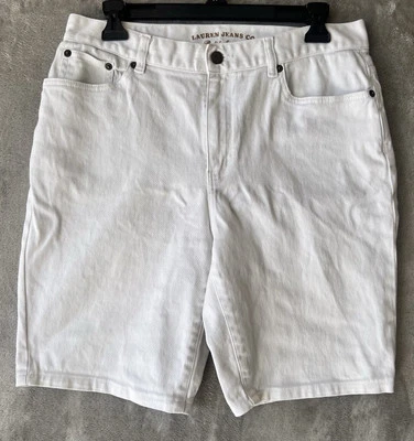 Ralph Lauren Shorts Woman’s SZ 32 Jean 32 Waist 9 Inseam White * Picture - Image 1 of 4