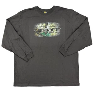 Carhartt Long Sleeve T Shirt Brown Realtree Camo Logo Mens Size 2XL XXL - Picture 1 of 4