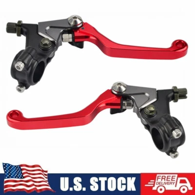 CNC Shorty Brake Clutch Lever Set For Honda CRF70F CRF80F CRF100F 2004-2009 Red - Image 1 of 4