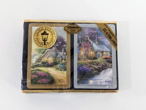 Congress Plastic Coated Double Deck Playing Cards Thomas Kinkade Factory Sealed