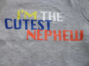 CARTER'S boy's NWT sz newborn LS gray I'M THE CUTEST NEPHEW cotton bodysuit - Imagen 1 de 4