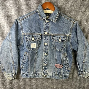 Vintage Bossini Jeans Denim Jacket Juniors Kids Medium Blue - Picture 1 of 21