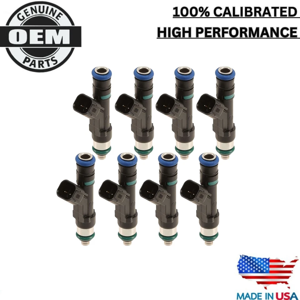 Set 8 Bosch Fuel Injectors Fits 2006-2011 Cadillac DTS 4.6L V8 #0280158083 - Image 1 of 4