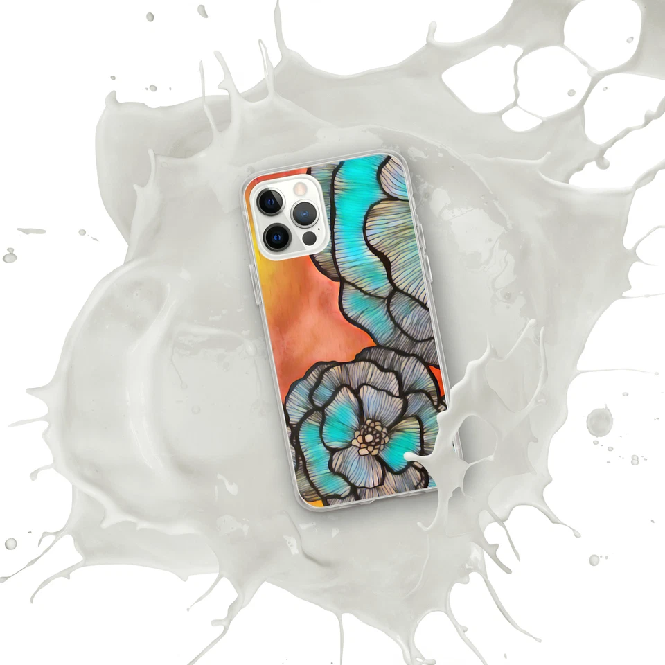 iPhone Case Abstract Poppies Floral Hand Drawn Design - Image 1 of 1