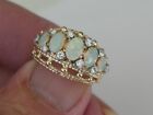 14K YELLOW GOLD OPAL 1/5TCW NATURAL DIAMOND ACCENT SIZE 6 RING
