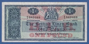 ESCOCIA / SCOTLAND -- 1 POUND ( 4.5.1964 ) -- BC+ / FINE+ -- E/4-- PICK 166c . - Picture 1 of 2