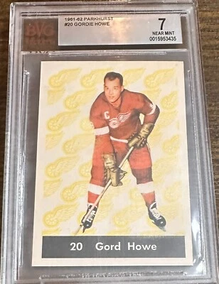 1961-62 Parkhurst #20 Gordie Howe BVG Graded 7 Nr Mint Ultra Clean! - Image 1 of 2