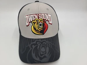 Casquette chapeau Owen Sound Attack Reebok Flex ajustée L-XL hommes femmes OHL CHL gris noir - Photo 1/13