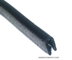 RUBBER EDGE TRIM W/ ALUMINUM INNER CLIP 1/8" X 9/16" BLACK (PRICE FOR 25') - Bild 1 von 2