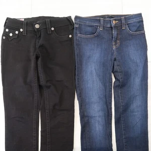 Lote de 2 jeans ajustados para mujer marca J True Religion talla 25 negros y azules - Imagen 1 de 12