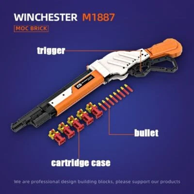 1200PCS MOC Technical Winchester M1887 Shotgun -MOC Building Blocks Toy - Image 1 of 4