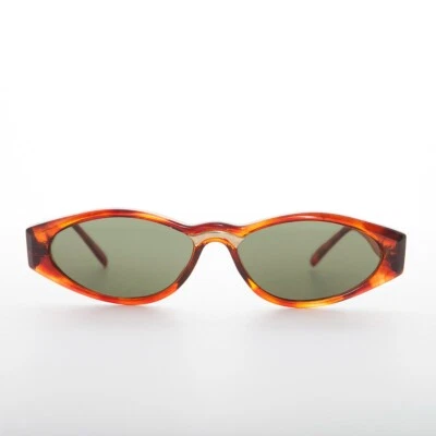 Sleek Tortoise 90s Vintage Sunglass with Gold Detail Green Lens - Gala - Image 1 of 3