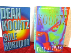 PB DEAN KOONTZ bulk lot x 2 SOLE SURVIVOR / FEAR NOTHING horror mystery thriller - Picture 1 of 5
