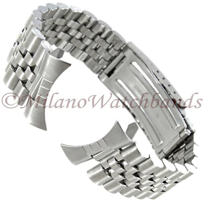 Banda para hombre de acero inoxidable con extremos curvos/rectos Milano Jubilee de 20 mm MB 153960 Foto 1 de 4