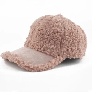 Winter Lamb Wool Baseball Cap - Adjustable Warm Snapback for Women & Girls - Picture 1 of 16