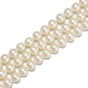 White Shell Pearl Matte Round Beads 4mm 6mm 8mm 10mm 15.5" Strand - Picture 1 of 2