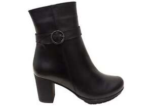 Orizonte Vello Womens European Comfortable Leather Heeled Ankle Boots - SSA