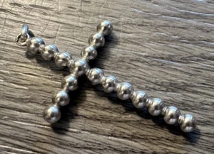 Superbe croix ancienne Perlée - Argent Massif - Picture 1 of 3