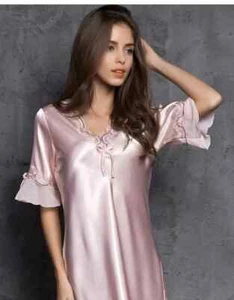 Verano Mujeres Damas Seda Satén Camisón Camisones Batas Pijamas Prendas para dormir Pj - Imagen 1 de 17