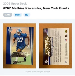 2006 ~ MATHIAS KIWANUKA #262 / UPPER DECK - STAR ROOKIES FOOTBALL CARD / MINT - Picture 1 of 24